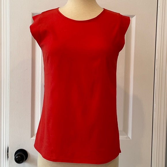 Orange Cap sleeve blouse Size Small - Picture 1 of 5